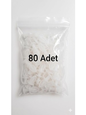 Geçmeli Perde Ruleti, Beyaz, Plastik, Perde Askısı +A Kalite (80 Adet)