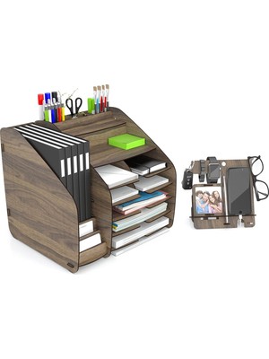 Mingitav Design Otto Fx-Xl Modest - 2 Renk - A4 Evrak Rafı Masaüstü Organizer Design_otto_fx_xl_modest (Ceviz)