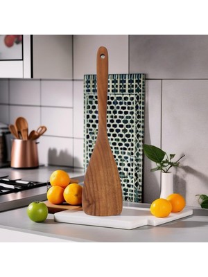 Deconox Doğal Akasya Ağacından El Oyması Servis Spatulası 32CM / Antibakteriyel, Dayanıklı ve Çevre Dostu Ahşap Kaşığı – Şık ve Uzun Ömürlü Mutfak Gereci (Akasya Spatula)