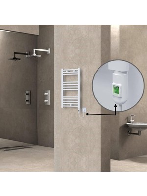 Haiti Elektrikli Havlupan 400X700 Düz Beyaz Parlak (On/off Düğmeli) 300 Watt