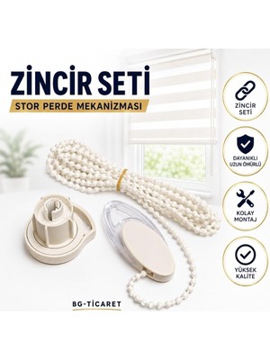 Takmatik Stor Perde Mekanizması Zincir Takımı Set Zebra Perde Mekanizması / Zincir