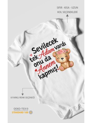 Morivo Kids Anneye Özel Kısa Kollu Bebek Body %100 Pamuk