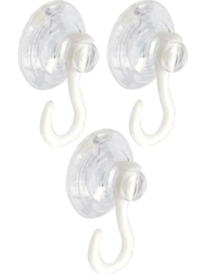 Askılı Vantuz Öpücük 3 cm 3 Adet Kancalı Cam Vantuzu Cam Askısı Pvc Vantuz Mutfak Banyo Pencere ve Kapı Camı Vantuzu