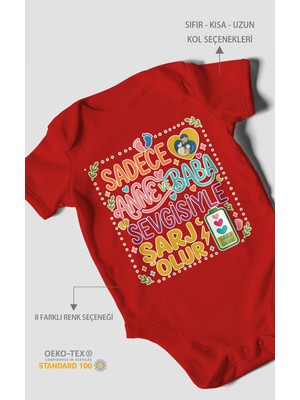 Morivo Kids Anneye ve Babaya Özel Kısa Kollu Bebek Body %100 Pamuk
