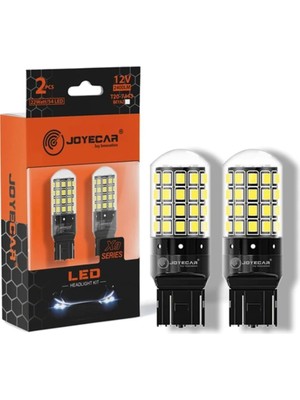 Joyecar T20 LED Araç Ampulü, 12V 2400LM, W21W, Tek Duy, Turuncu, 2'li Set