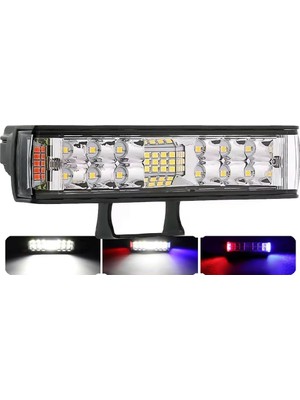 High-Tech Kaput Izgara Kırmızı Beyaz Mavi Çakar 15 cm LED Çalışma Lambası Flaş Acil Ikaz Sinyal Uyarı Gece Gündüz Çalışan Lamba Yardımcı Sürüş Işık Çubuğu Işık Barları
