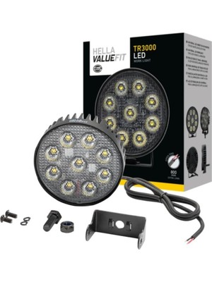 Hella Led-Çalışma Farı TR3000-12/24V - 3000LM - Montaj/vidalanmış - Hareketli Montaj Barı - Yakın Alan Aydınlatması - Kablo Uzunluğu: 800MM - Soket Modeli: Açık Kablo Uçları LED Work L 1g0 357 113-002