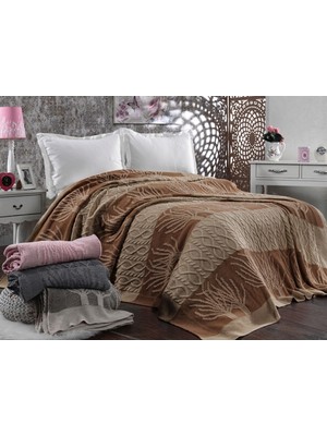 Doux Home Collection Doux Home Ağaç Rekli Desen Triko Yatak Örtüsü 220 x 240