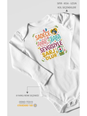 Morivo Kids Anneye ve Babaya Özel Uzun Kollu Bebek Body %100 Pamuk
