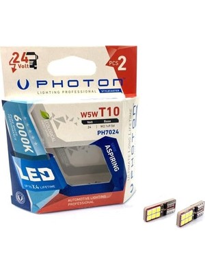 Photon Ampul T10 W5W 24V 6+6 LED Pht PH7024