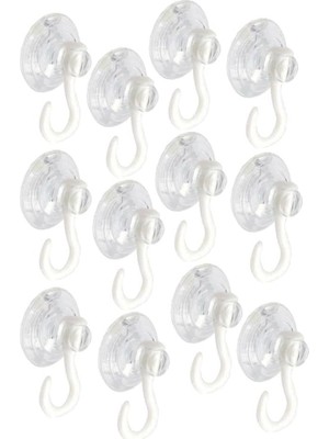 Askılı Vantuz Öpücük 4 cm 12 Adet Büyük Kancalı Cam Vantuzu Pvc Vantuz Mutfak Banyo Pencere ve Kapı Camı Vantuzu