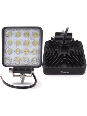 2 Adet 16 Ledli Off Road Çalışma Lambası Projektör 48WATT 12V / 24V