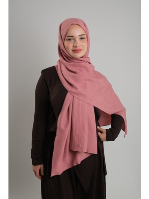 Giverny Pembe Düz Klasik Ria Şal Italyan Dikişli Pamuk Caz Sade 202130_04