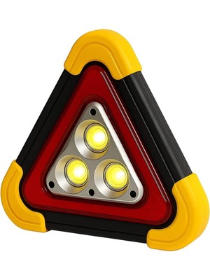Vıvaluxe DP-209 Şarjlı LED Üçgen Reflektör Stop Lambası, Çok Fonksiyonlu Acil Durum Uyarı Işığı, USB Şarj Edilebilir, Mıknatıslı ve Katlanabilir Tasarım, Araç ve Yol Güvenliği Için