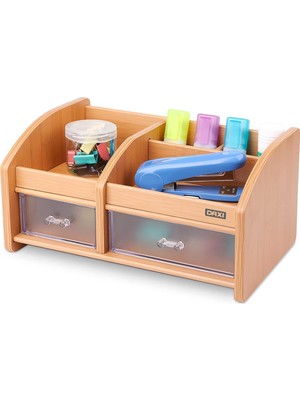 Daxı DX-404 Bambu Desenli Ahşap Kalemlik, Masaüstü Düzenleyici