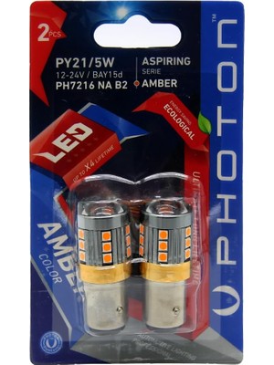 Photon Ampul P21/5W Amber 1016 (2'li Blister) Pht PH7216 Na B2