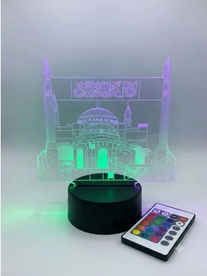 Mucize Cami Temalı 3 De Figür Aydınatma - Gece Lambası