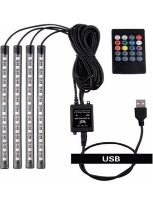 USB Ayak Altı Sese ve Müziğe Duyarlı Kumandalı LED