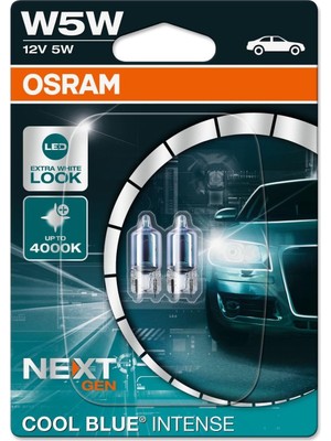 Osram Cool Blue Intense Nex Gen T10 4000K Beyaz Işık Park Ampulü (2'li Set)