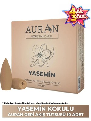 Auran Yasemin Kokulu Geri Akış Tütsüsü Konik Tütsü Jasmine Backflow Incense Cones 10 Adet
