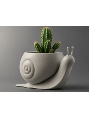 3D Baskı Modern Dekoratif Vazo – Minimalist Tasarım | Ev ve Ofis Dekorasyonu - Salyangoz Vazo