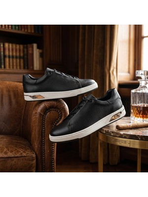 By Barretti Siyah Lastik Bağcıklı Metal Taban Sneaker