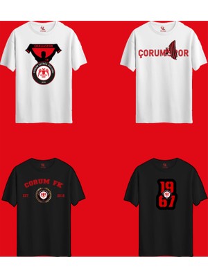 Rabona Fashion Çorum Fk 4 Farklı Tasarım Taraftar T-Shirt Seti