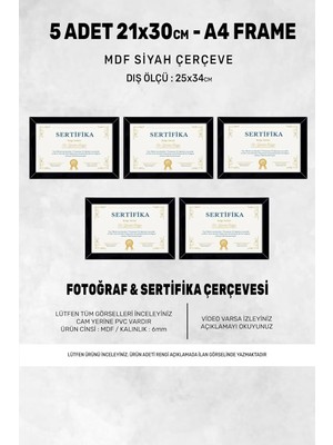 Yhfoto 5 Adet A4 Siyah Pvcli 21X30 Belge Için Siyah 21 x 30