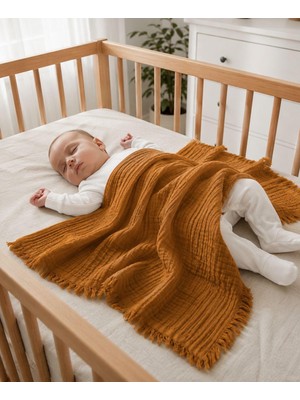 Boho Piccolo 4 Katlı %100 Pamuk 115 x 115 cm Müslin Bebek ve Çocuk Örtü, Battaniye