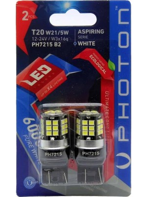 Photon Ampul T20 W21/5W 12V-24V LED (2'li Blister) Pht PH7215 B2