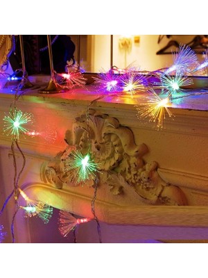 4 Metre Rgb Renkli Fiber Optik Ledli Kirpi LED Işık Yılbaşı Işığı Yılbaşı Ağacı Işığı Modlu Fişli