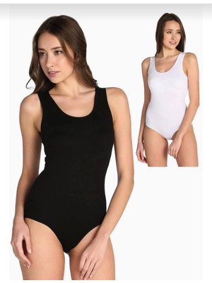 Tutku 0149 Kadın Karışık Renkli Kalın Askılı Çıtçıtlı Body 10 Adet