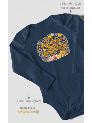 Morivo Kids Annemin Ballı Lokumuyum Uzun Kollu Bebek Body %100 Pamuk