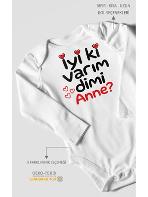 Morivo Kids Iyi Ki Varım Dimi Anne? Uzun Kollu Çıtçıtlı Bebek Body