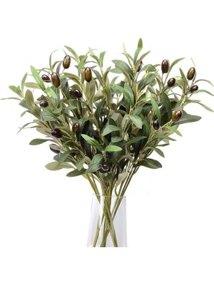 Nettenevime 4lü Set Yapay Zeytin Dalı 45CM 4 Meyveli Yapay Çiçek