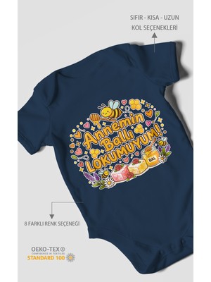 Morivo Kids Annemin Ballı Lokumuyum Kısa Kollu Bebek Body %100 Pamuk
