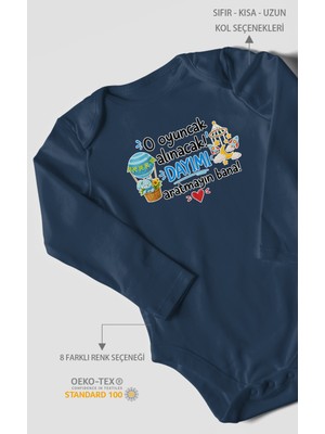 Morivo Kids Dayıya Özel Uzun Kollu Bebek Body %100 Pamuk