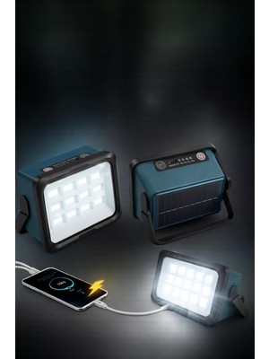 50W Solar LED Projektör 6500K Ultra Güçlü Kamp Lambası Bahçe Aydınlatması