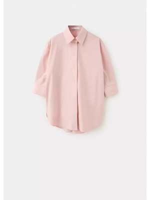 Mango Three-Quarter Sleeve Poplin Shirt