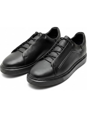 By Barretti Siyah Lastik Bağcıklı Siyah Taban Sneaker
