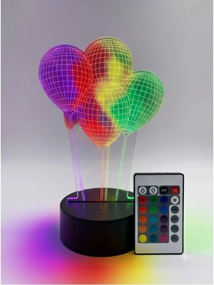 Mucize Balon Temalı 3 De Figür Aydınatma - Gece Lambası