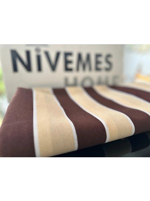 Nivemes Home Nivemeshome Branda Kahve - Krem Balkon Perdesi
