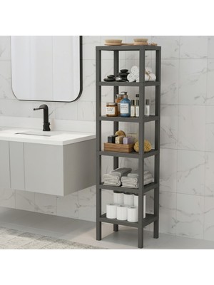 Snippy Console - 6 Katlı Plastik Banyo Mutfak Düzenleyici Mutfak Rafı Banyo Ünitesi 38 x 29 x 150