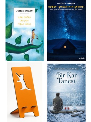 Butik Ileri Doğru Atılan Yirmi Adım - Jorge Bucay + Kuzey Işıklarının Şarkısı + Telefon Tutucu + Bir Kar Tanesi