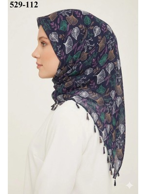 Dolce Life Desenli Sökme Boncuklu Eşarp 529-112