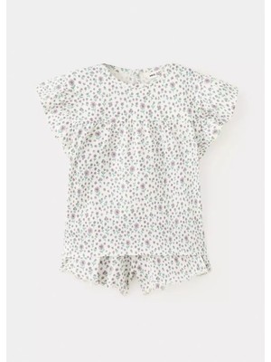 MANGO Baby Çiçek desenli kısa pijama