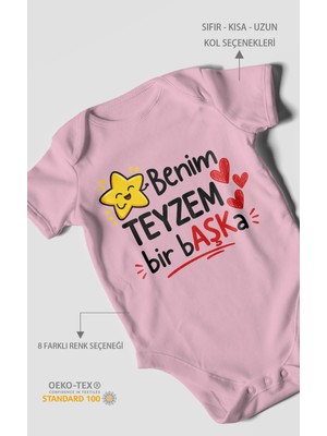 Morivo Kids Benim Teyzem Bir Başka! Kısa Kollu Bebek Body %100 Pamuk