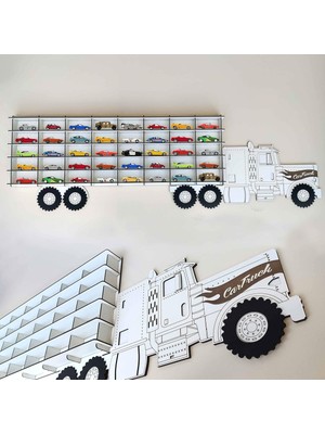 AyrStore 1/64 Tır Modeli Beyaz Hobi Oyuncak Araba Rafı