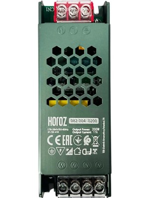Horoz Electric VESPA-200 12V 200W 17A Süper Slim LED Trafosu IP20 Iç Mekan