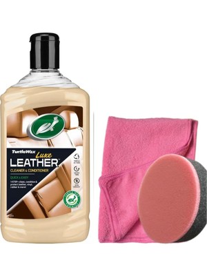 AyrStore Turtle Wax Deri Temizleyici ve Besleyici Krem 500 Ml, Mikrofiber Bez, Cila Sünger
